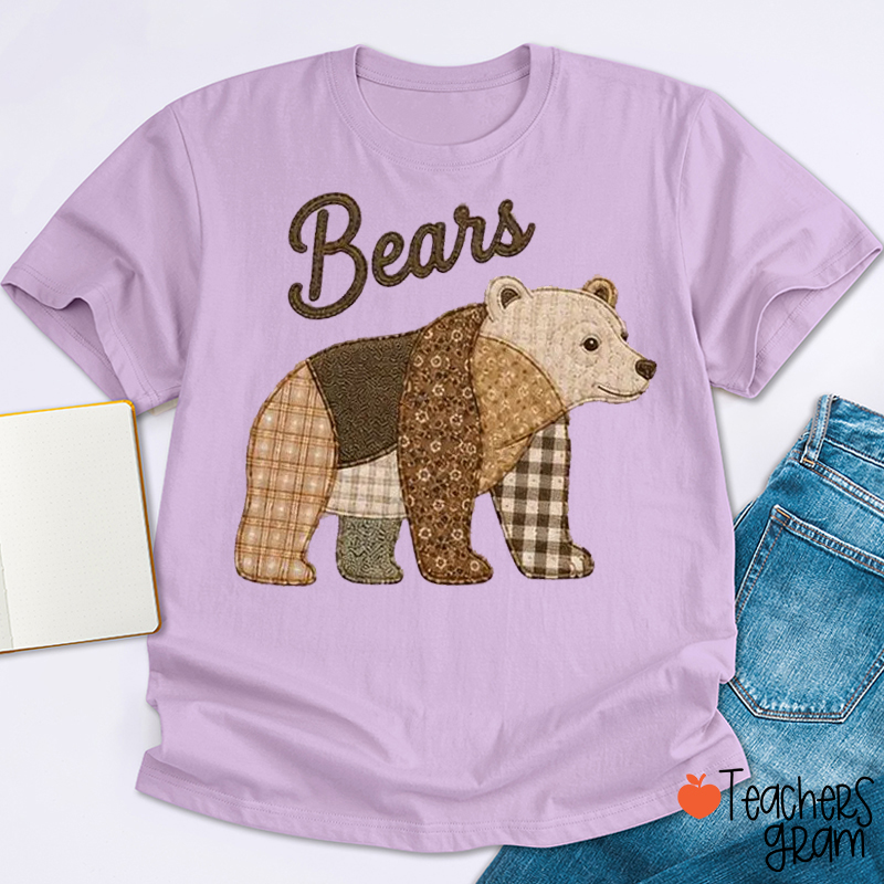 Personalized Mascot Faux Pathwork Animal Teacher T-Shirt