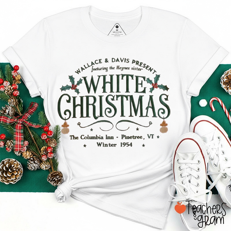White Christmas Teacher T-Shirt