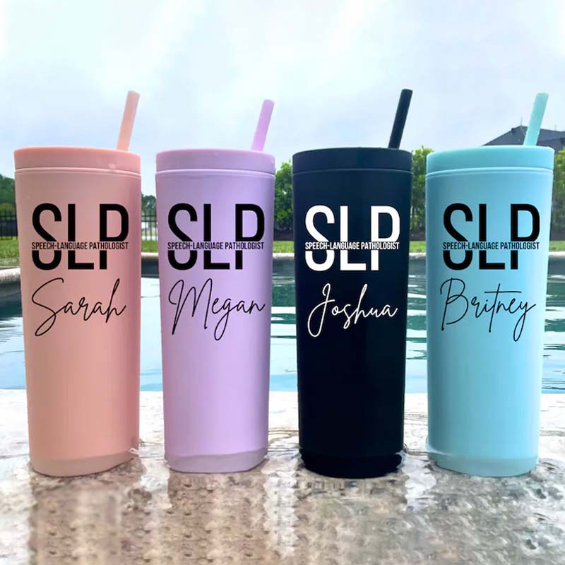 Personalized Speech Language Pathologist Teacher Skinny Tumbler