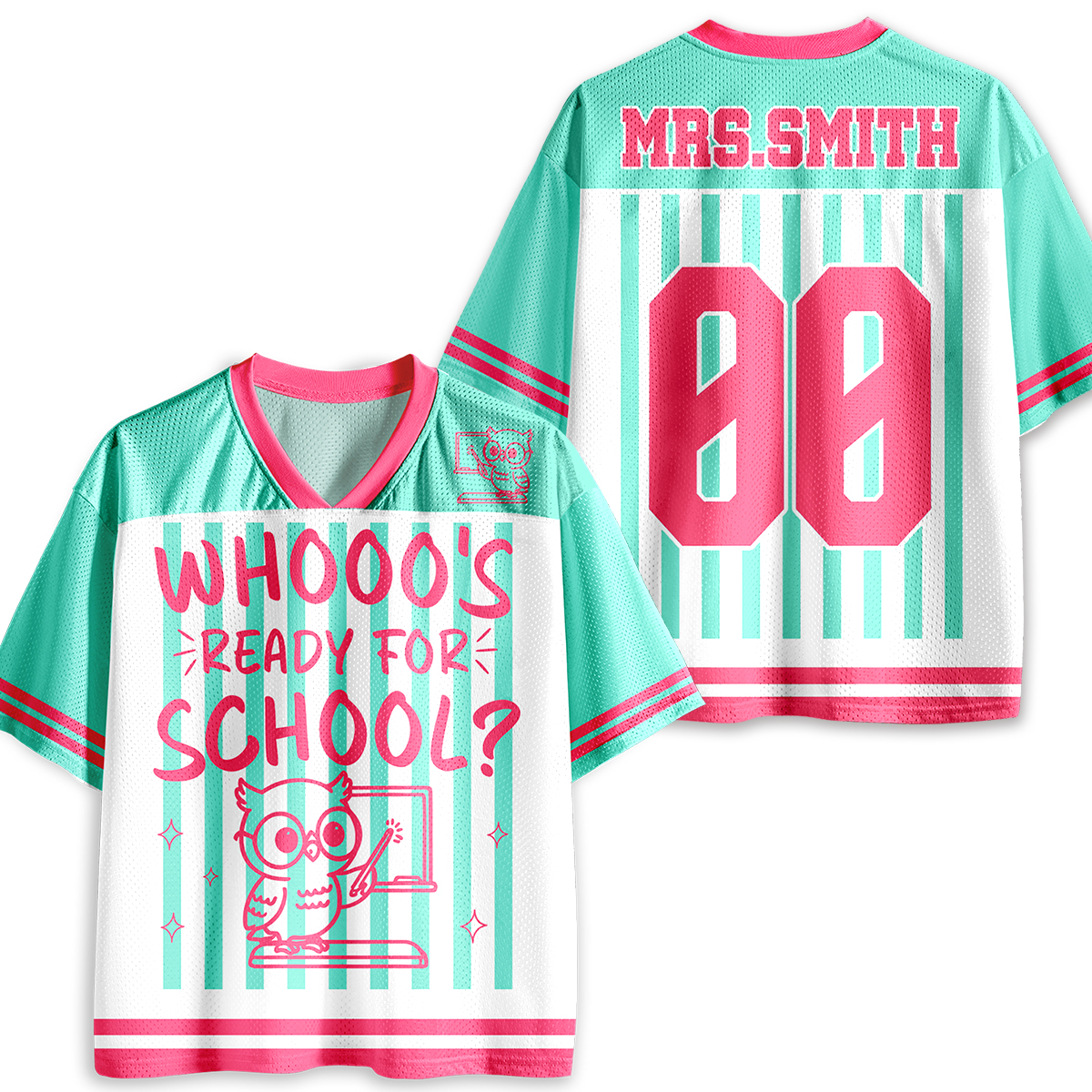 Personalized Animal Pun Striped Teacher Baseball Jersey