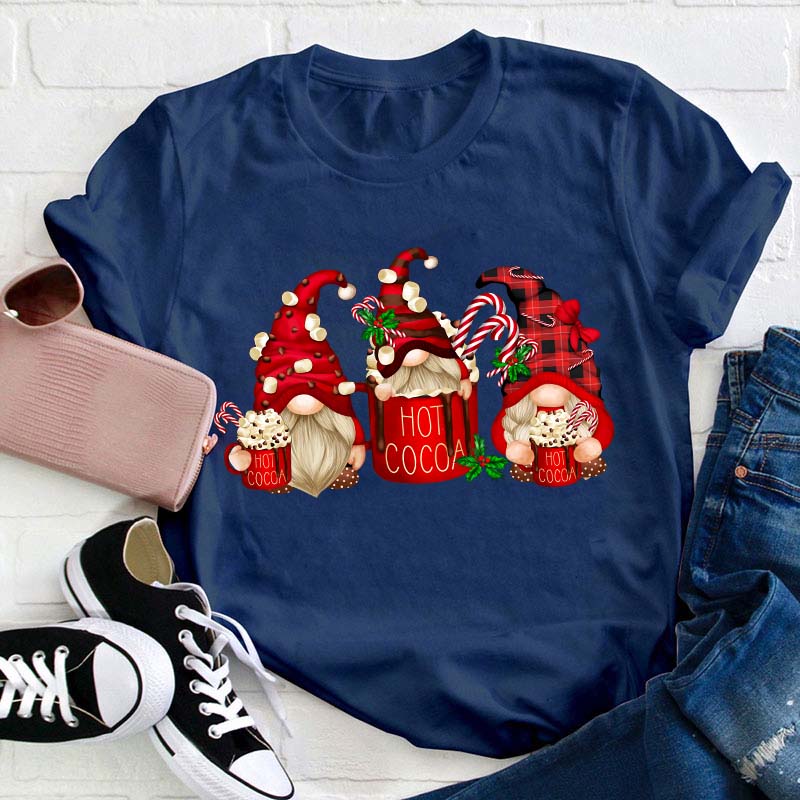 Hot Cocoa Gnomes Christmas Teacher T-Shirt