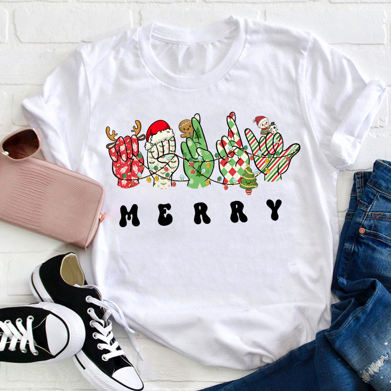 Merry Gesture Teacher T-Shirt