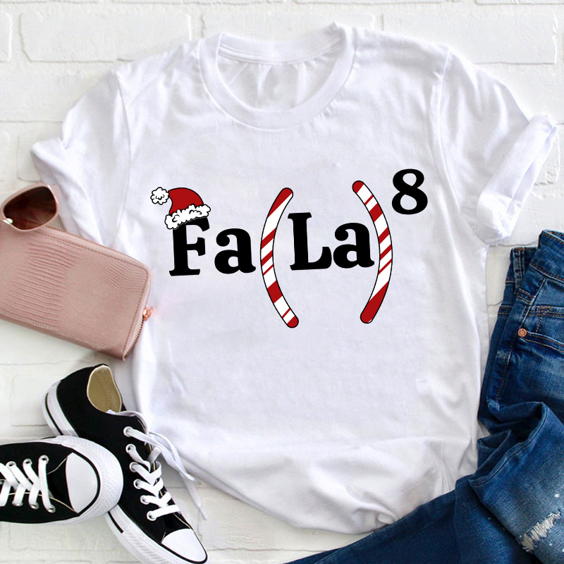 Fala Fun Numbers Christmas Teacher T-Shirt