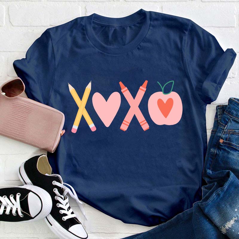 Pencil Crayon Apple Teacher T-Shirt