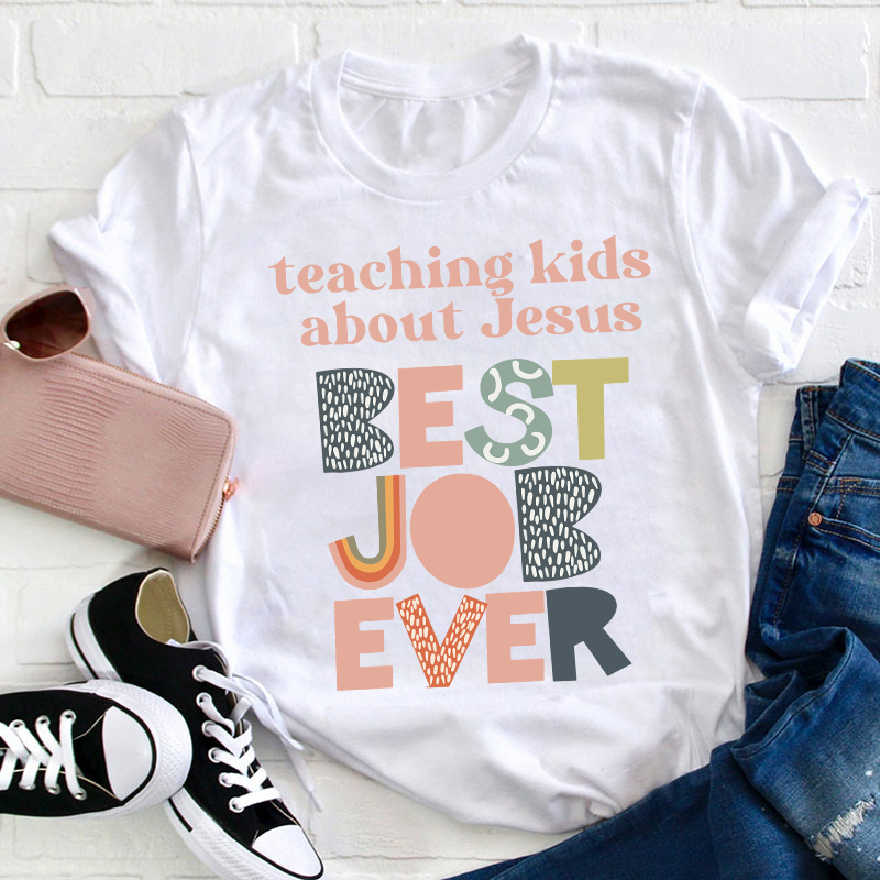 Teaching Kids About Jesus Teacher T-Shirt Sale-Teachersgram