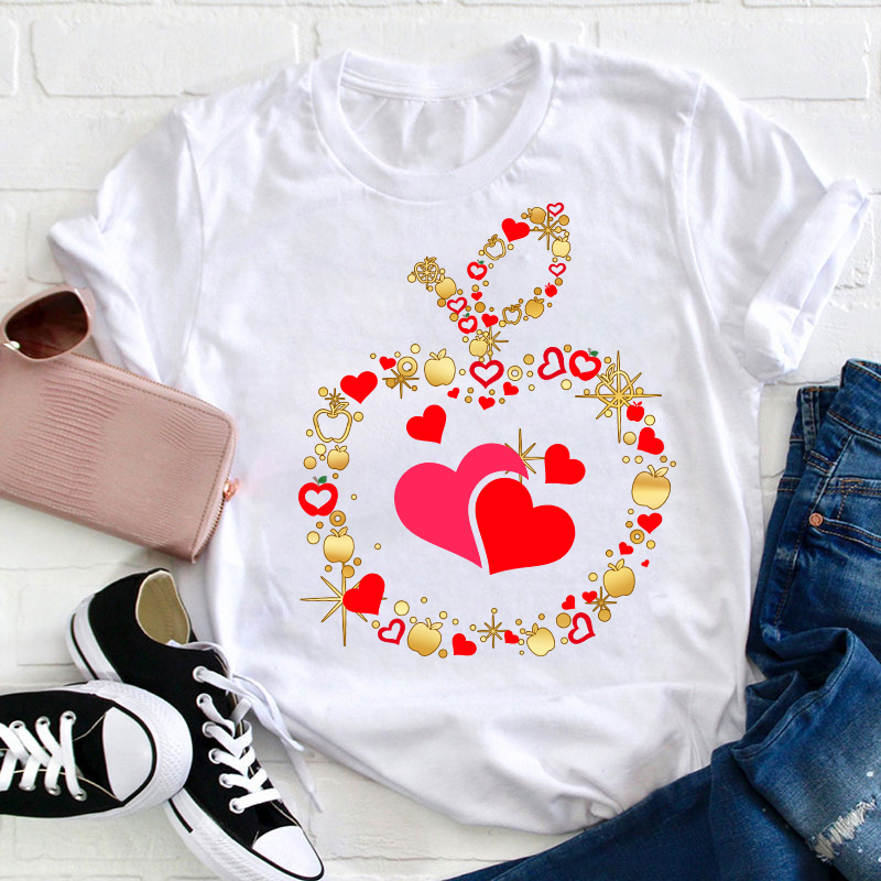 Apple Heart Teacher T-Shirt