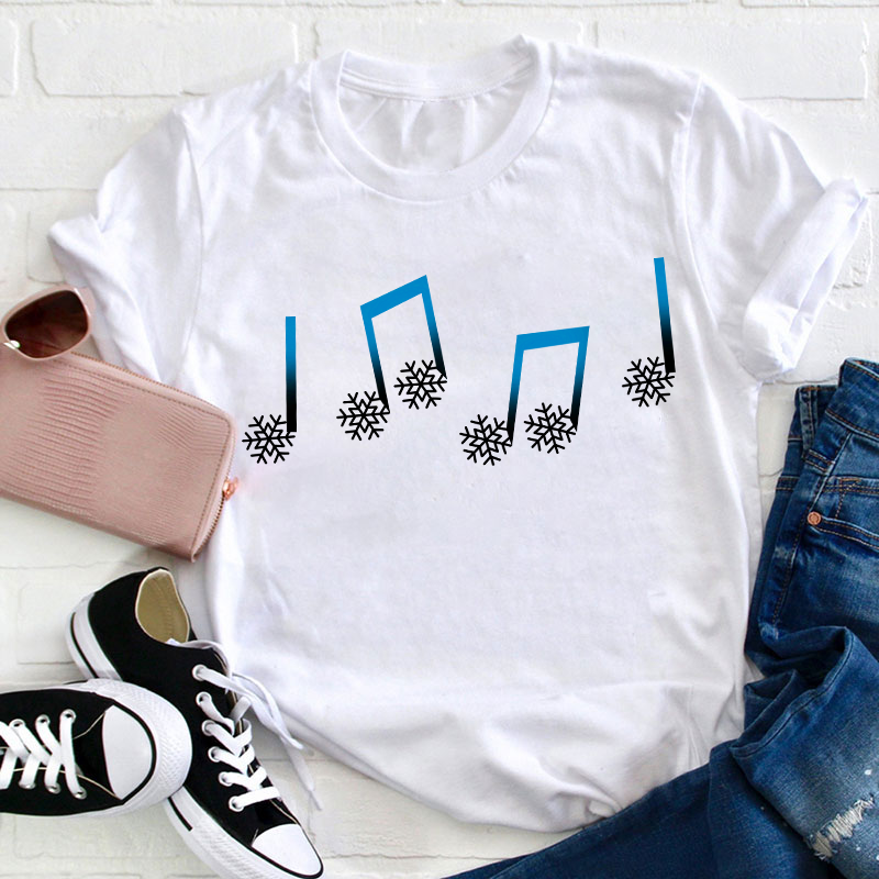 Snowflake Note Teacher T-Shirt