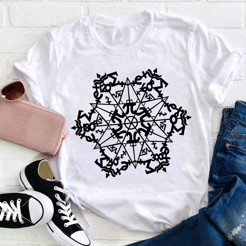 Pi Snowflakes Teacher T-Shirt