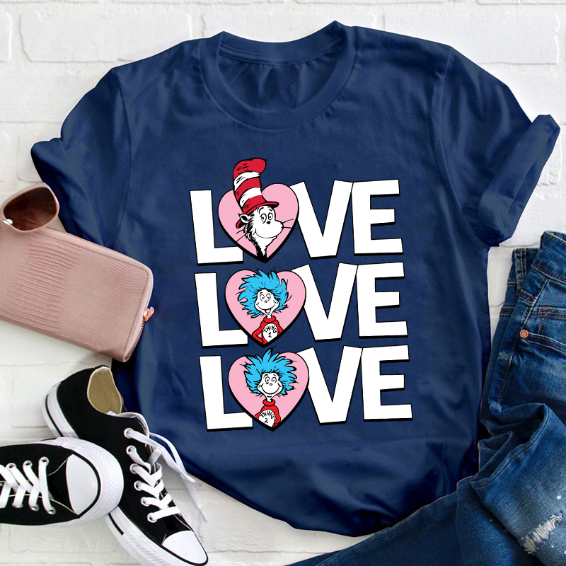 Valentine's Day With Cat And Things Teacher T-Shirt