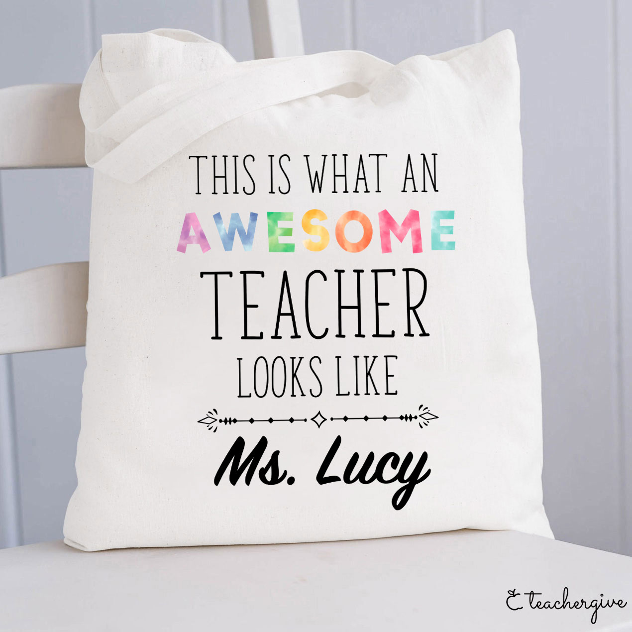 Personalized This Is What An Awesome Teacher Looks Like Teacher Tote Bag Sale-Teachersgram