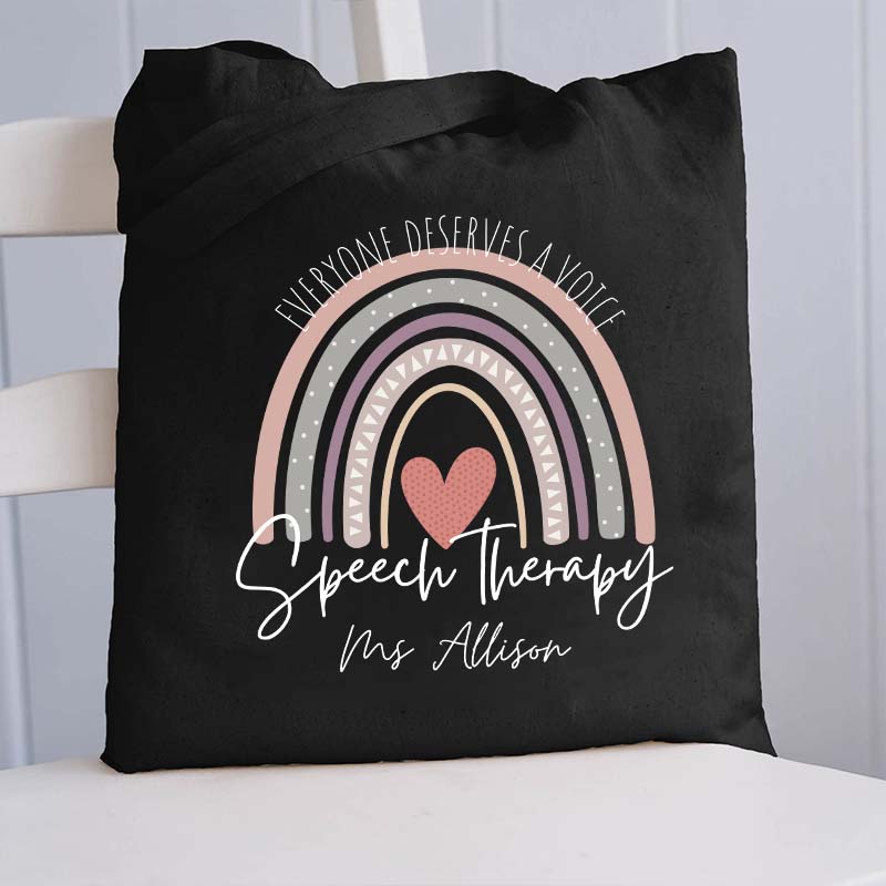 Personalized Teacher Name Everyone Deserves A Voice Teacher Tote Bag