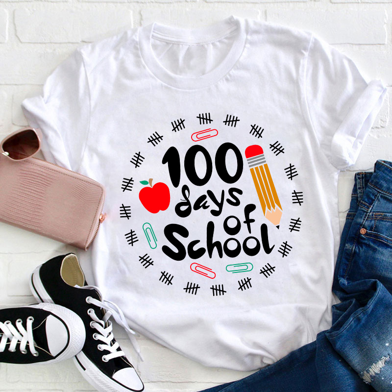 100 Days Of School Teacher T-Shirt Sale-Teachersgram