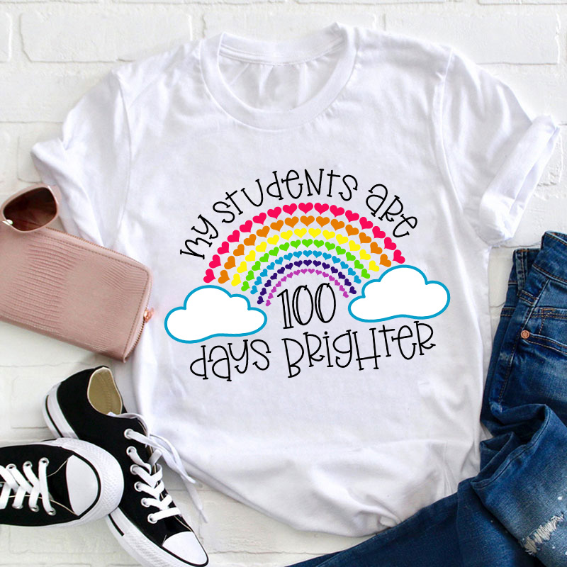 My Students Are 100 Days Brighter Teacher T-Shirt Sale-Teachersgram