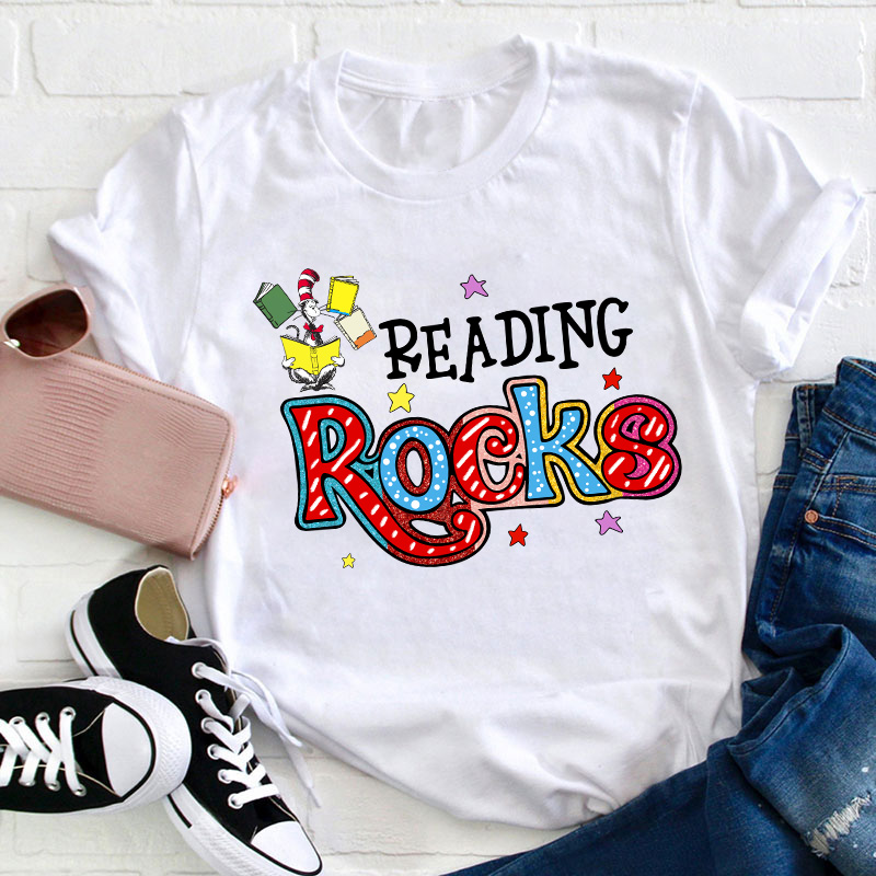 Reading Rocks Teacher T-Shirt Sale-Teachersgram