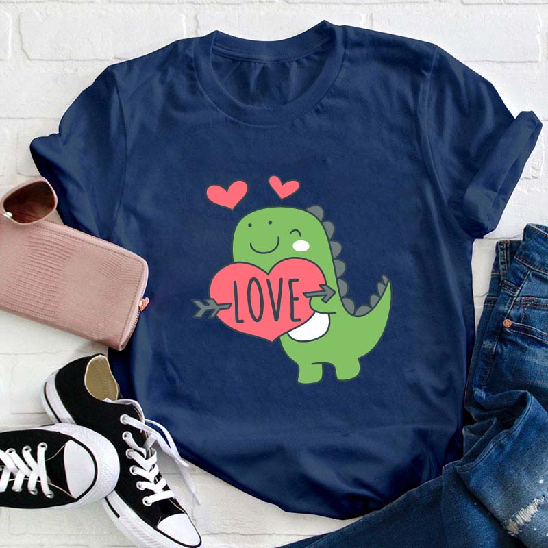 Dino Love Teacher T-Shirt