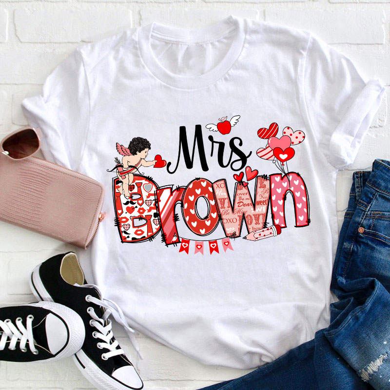 Personalized Valentine Cute Teacher T-Shirt Sale-Teachersgram