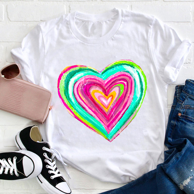 Painting Love Heart Teacher T-Shirt Sale-Teachersgram