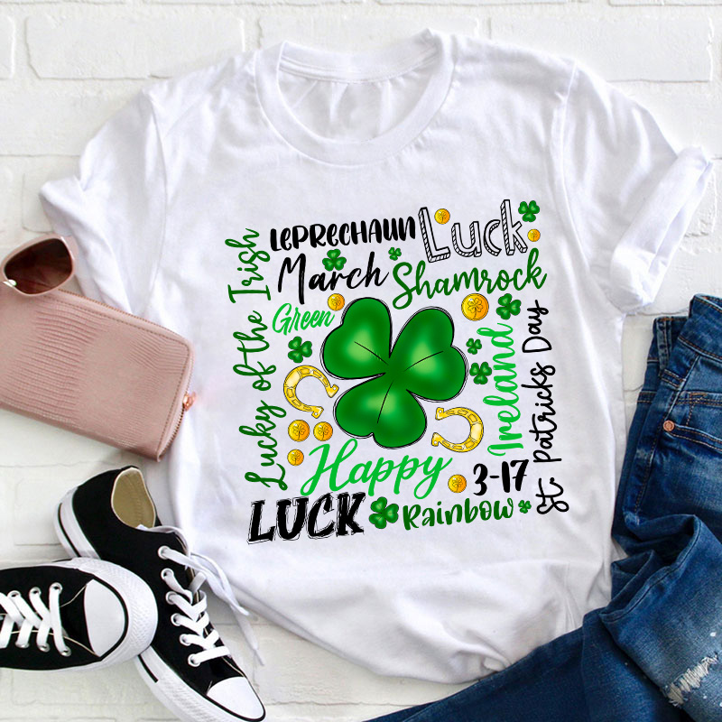 Happy St Patrick's Day Teacher T-Shirt Sale-Teachersgram
