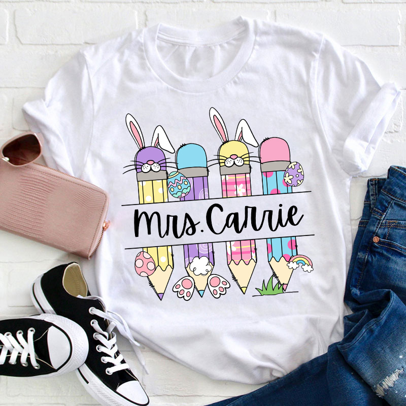 Personalized Easter Name Teacher T-Shirt