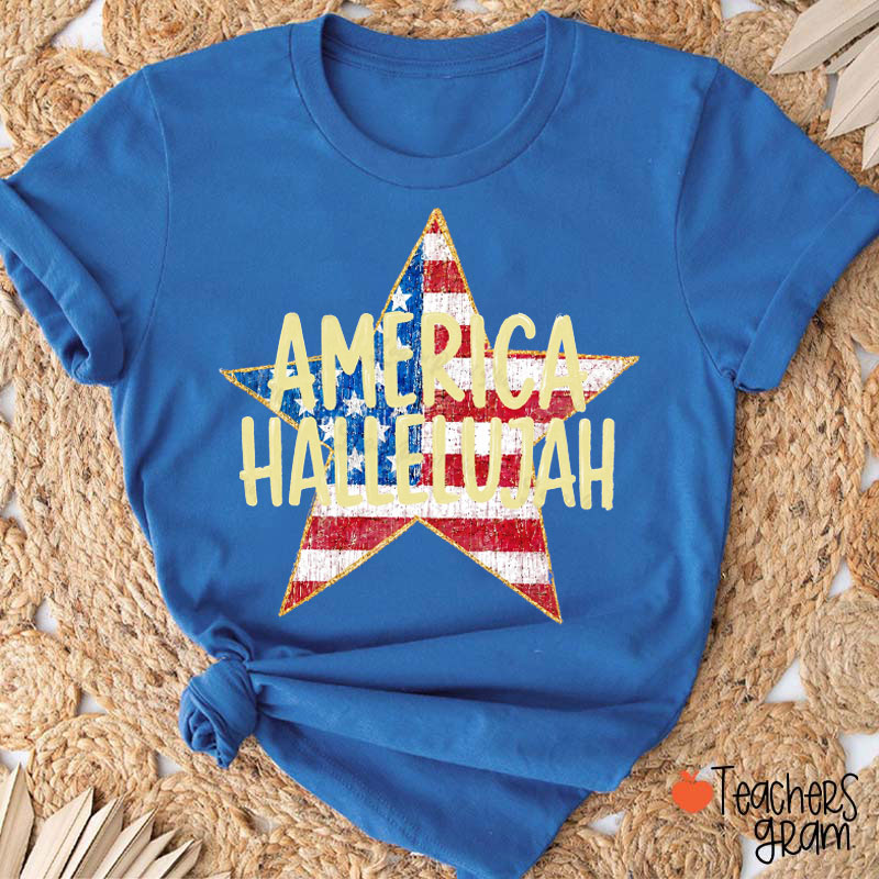 America Hallelujah Star Teacher T-Shirt
