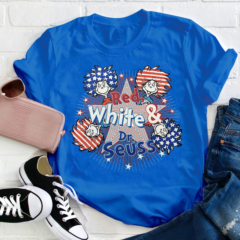 Red White And Things Teacher T-Shirt