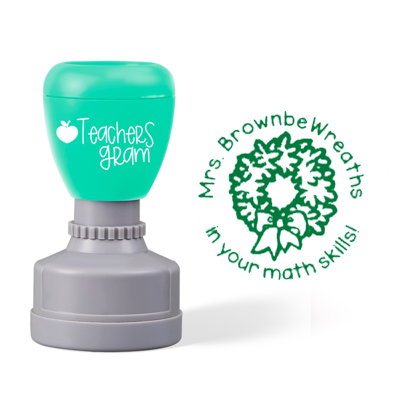 Personalized Name Bewreaths In Your Math Skills Teacher Stamp