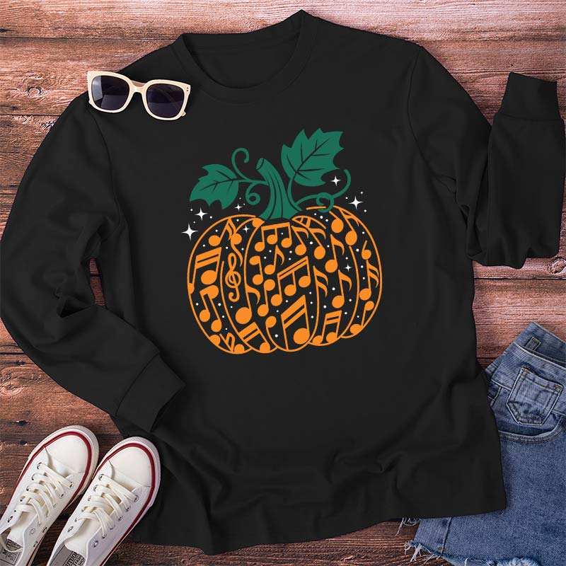 Music Note Pumpkin Teacher Long Sleeve T-Shirt
