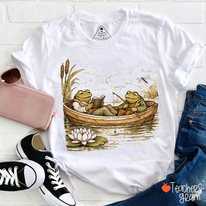 Vintage Frog And Toad Teacher T-Shirt