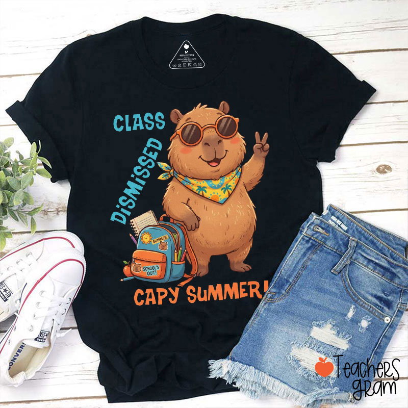 Class Dismissed Capy Summer Teacher T-Shirt