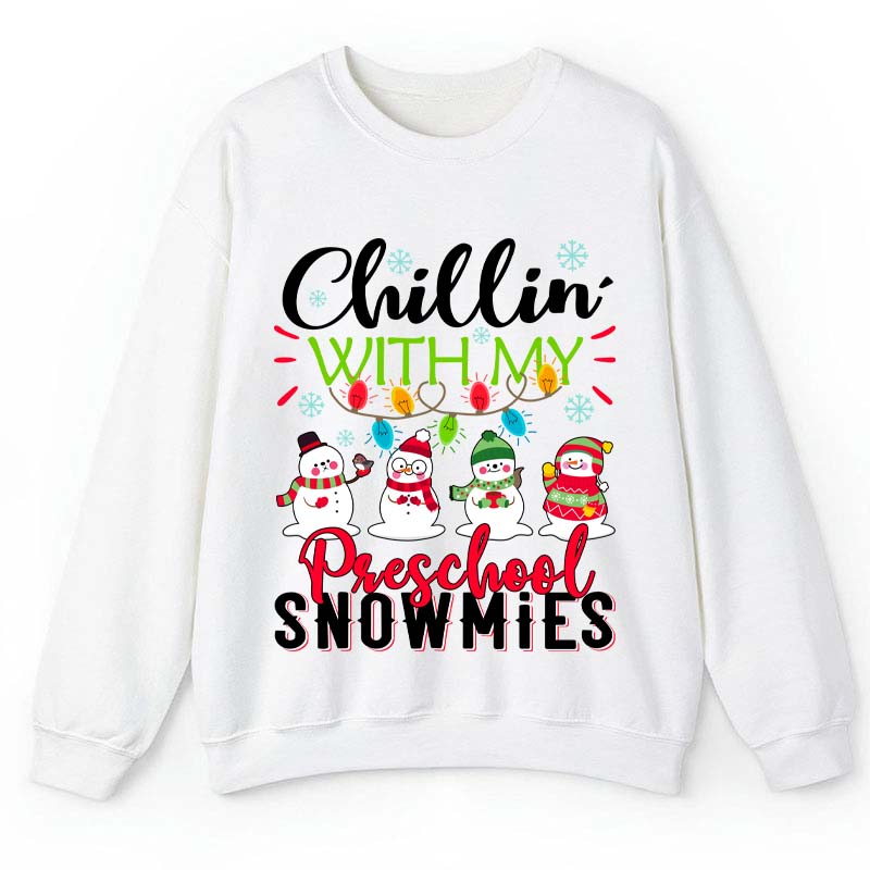 Personalized Chillin With My Snowmies Teacher Sweatshirt
