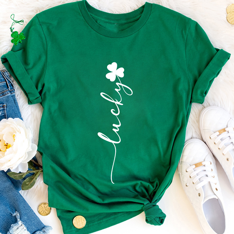 Clover Flower Lucky Stem Teacher T-Shirt Sale-Teachersgram