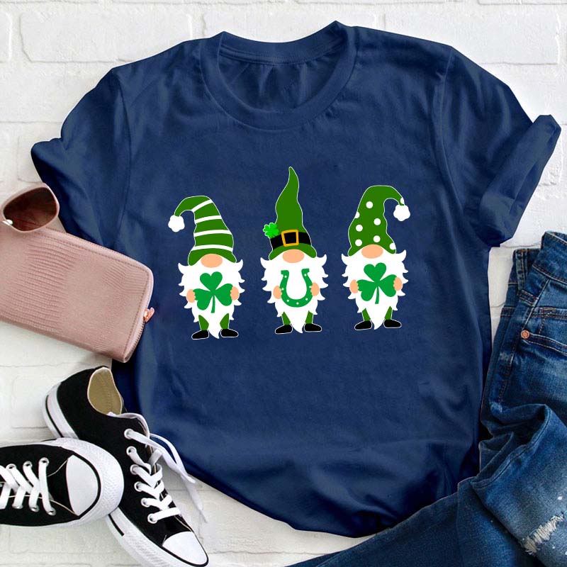 St Patricks Day Gnome Teacher T-Shirt