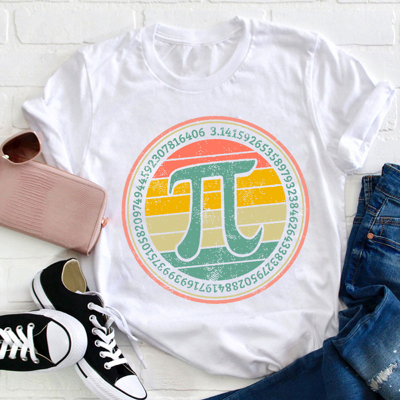 Retro Pi Teacher T-Shirt