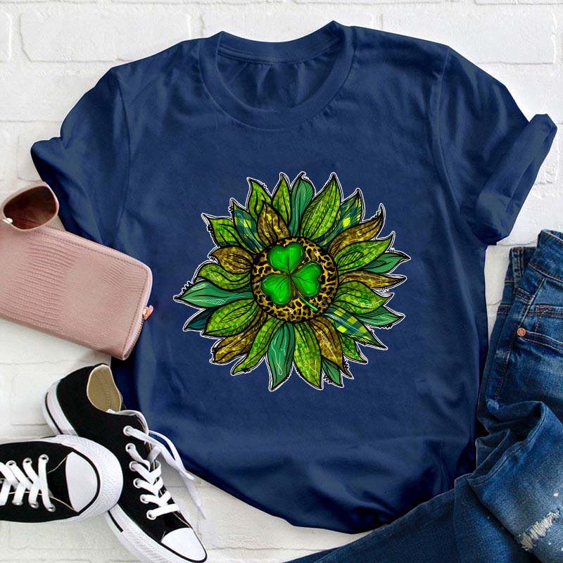 Patricks Day Sunflower Teacher T-Shirt