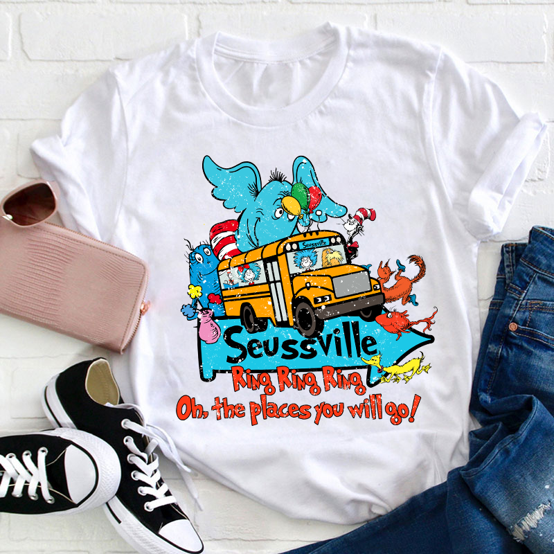 Ring Ring Ring Oh The Places You'll Go Teacher T-Shirt Sale-Teachersgram