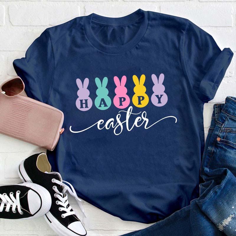 Happy Easter Bunnies Teacher T-Shirt