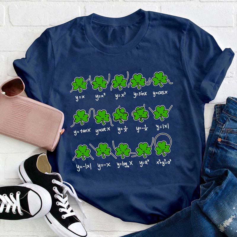 Shamrock Math St Patricks Day Teacher T-Shirt