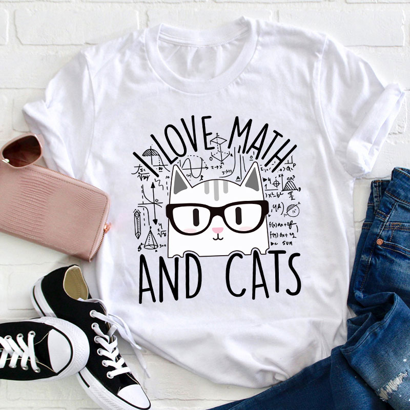 I Love Math And Cute Cats T-Shirt