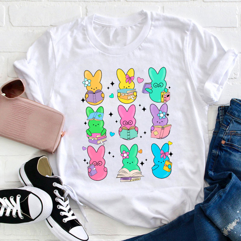 Reading Bunny Teacher T-Shirt