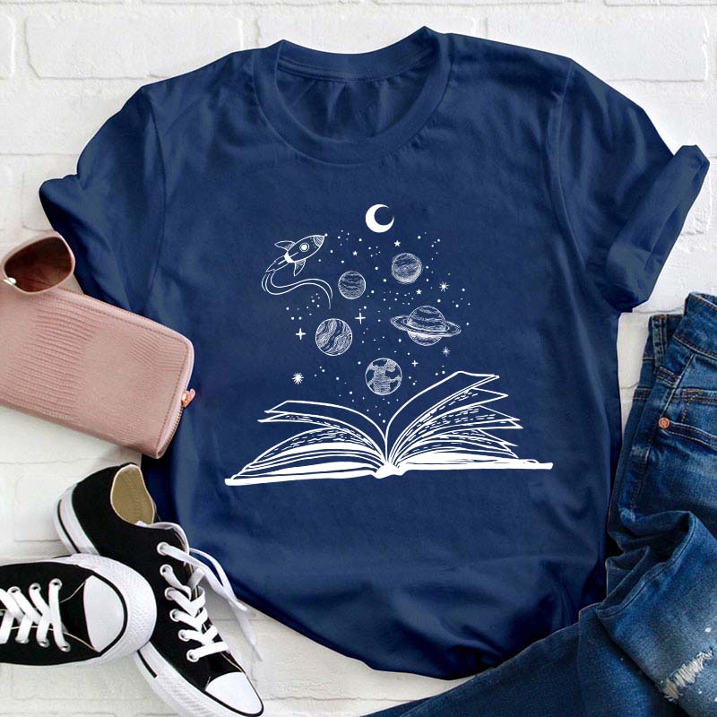 Books And Space Teacher T-Shirt