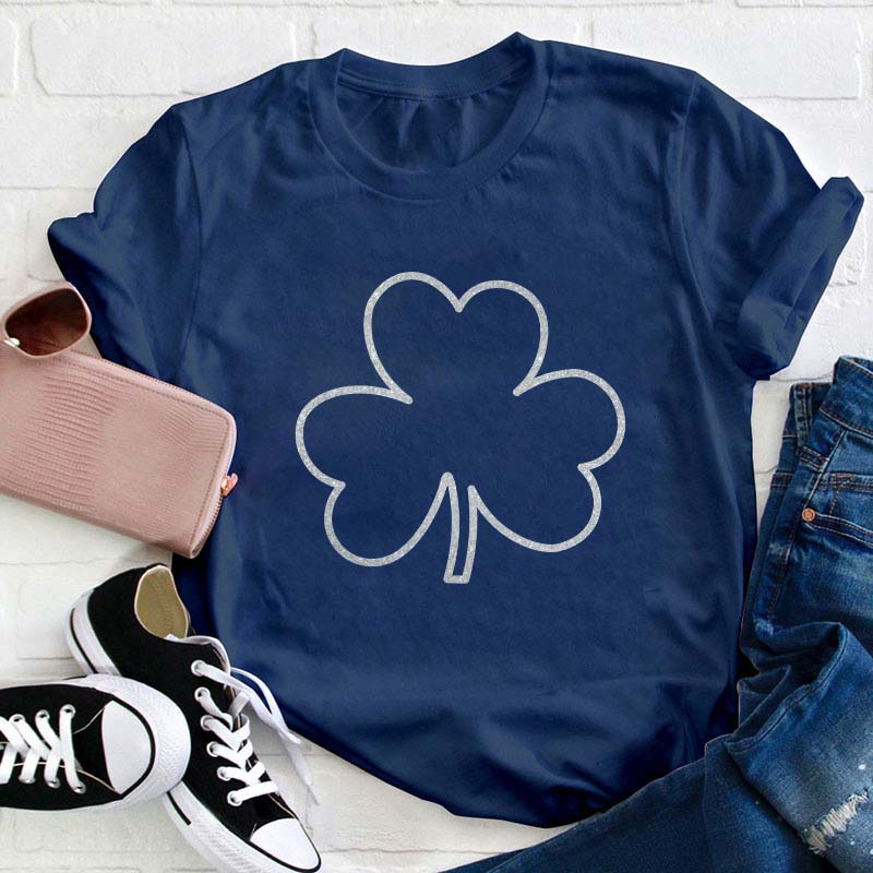 Glitter Shamrock Teacher T-Shirt