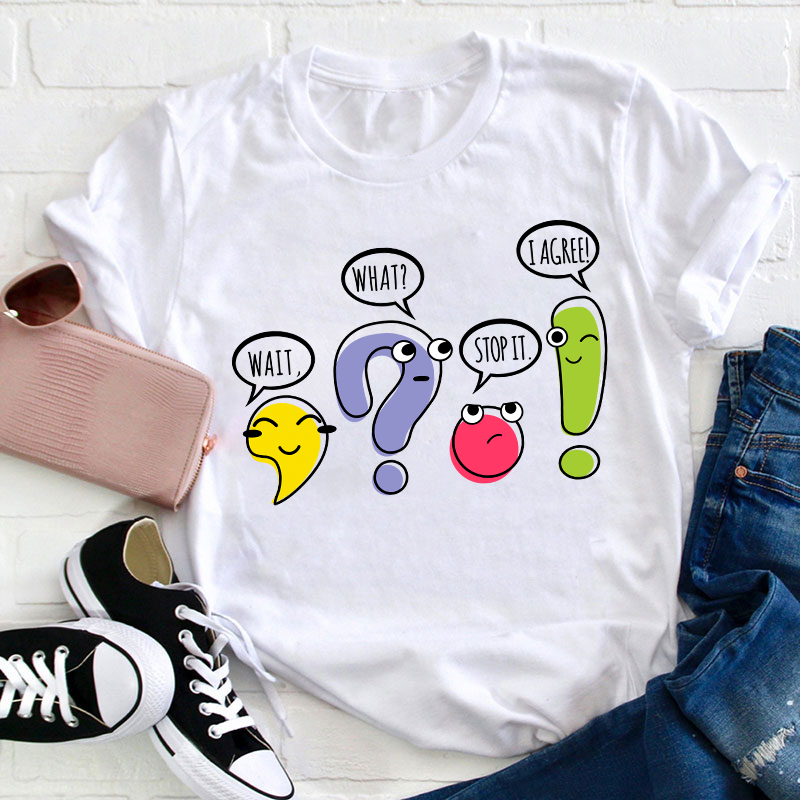 Punctuation Funny Grammar Teacher T-Shirt Sale-Teachersgram