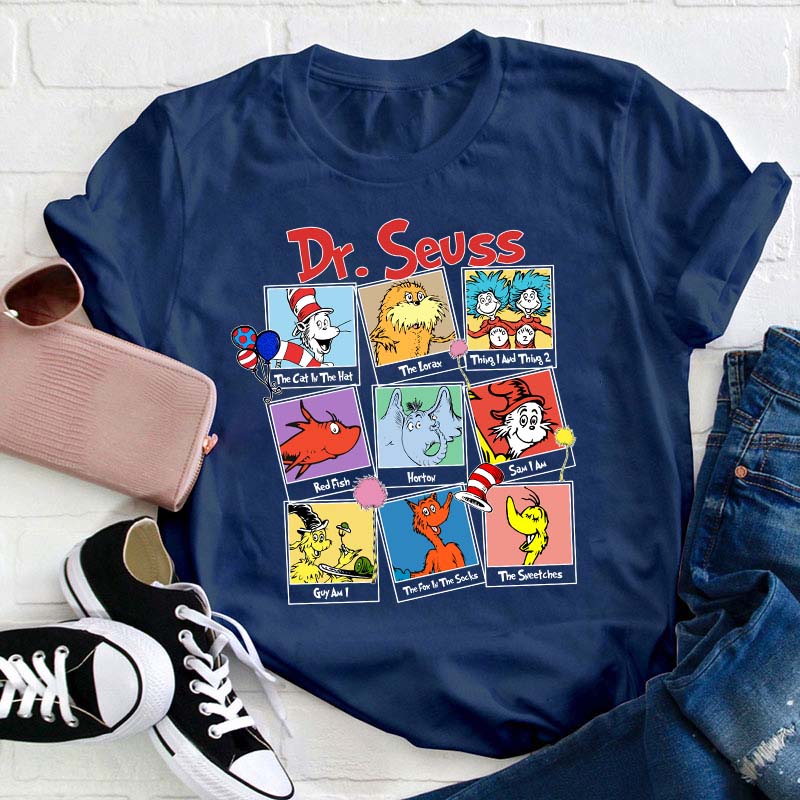 Cartoon Characters Teacher T-Shirt