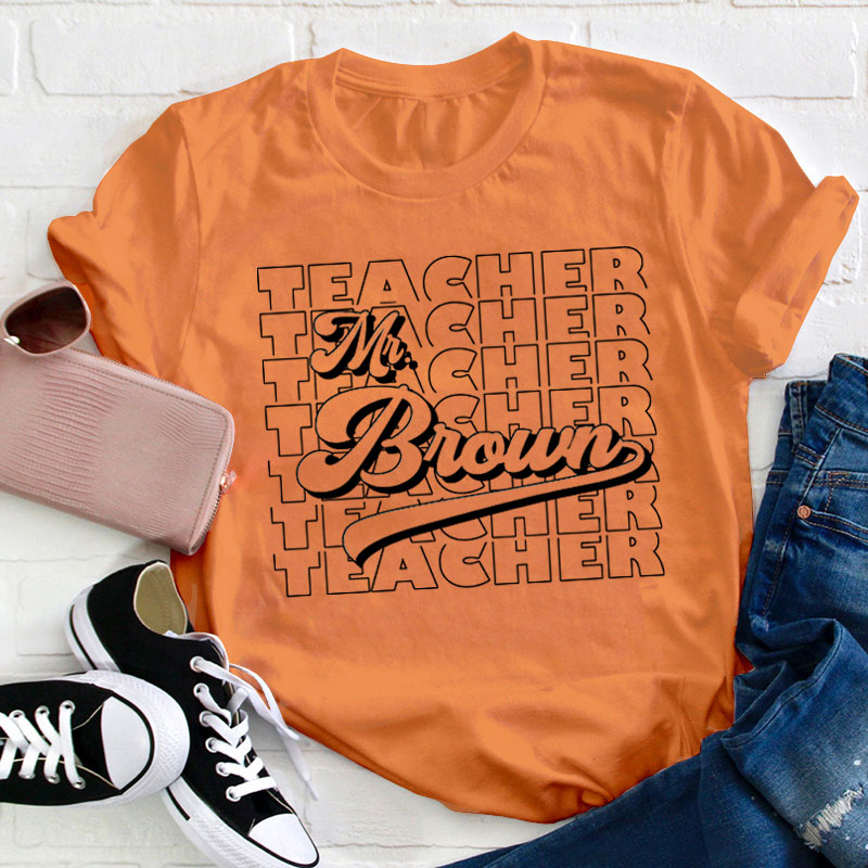 Personalized Name And Position Simple Teacher T-Shirt