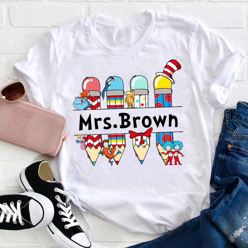 Personalized Name Reading Thing Teacher T-Shirt