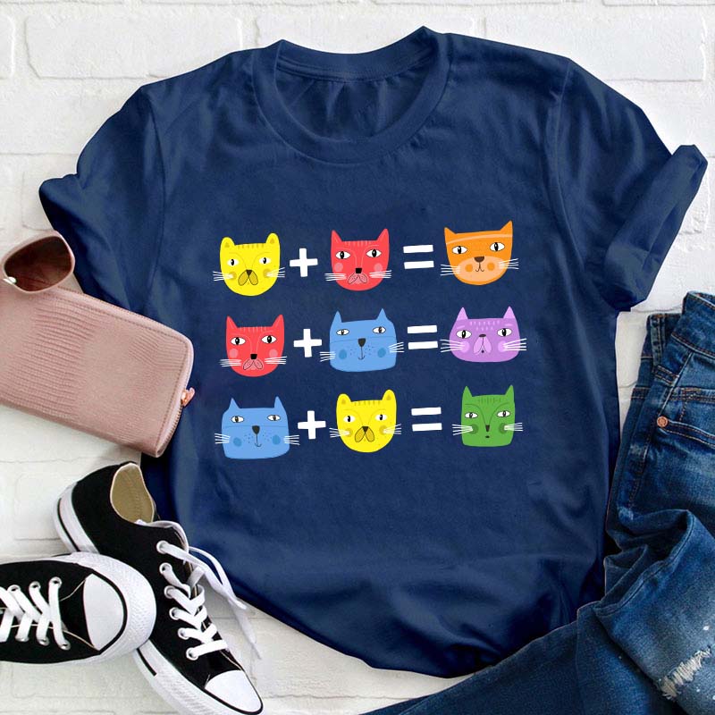 Cat Themed Color Theory Teacher T-Shirt