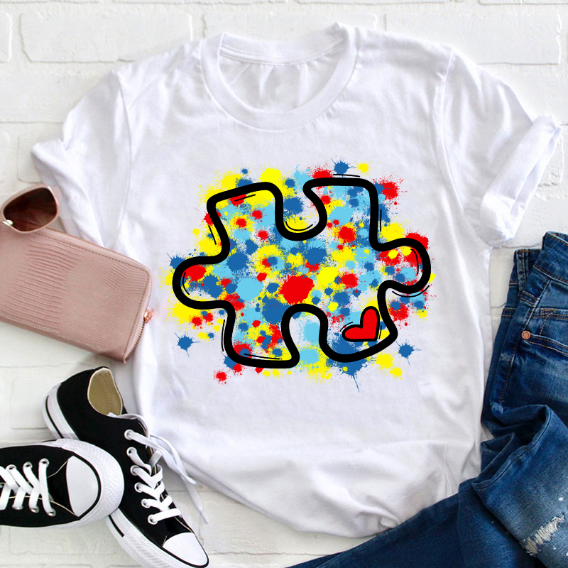 Autism Awareness Puzzle Teacher T-Shirt