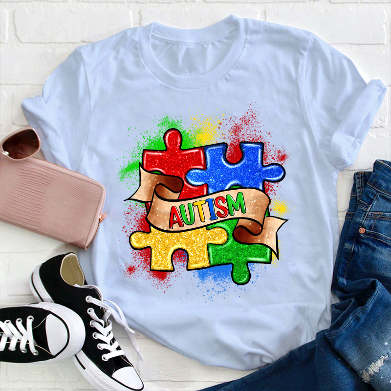 Autism Puzzle Teacher T-Shirt