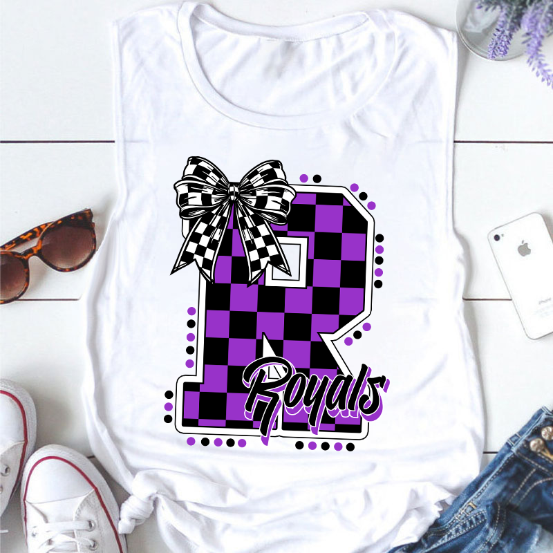 Personalized Mascot Checkered Print Teacher Tank Top