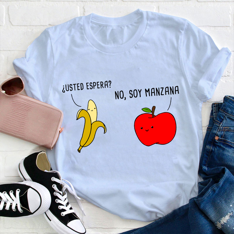 Play On Words Cartoon In Spanish Teacher T-Shirt